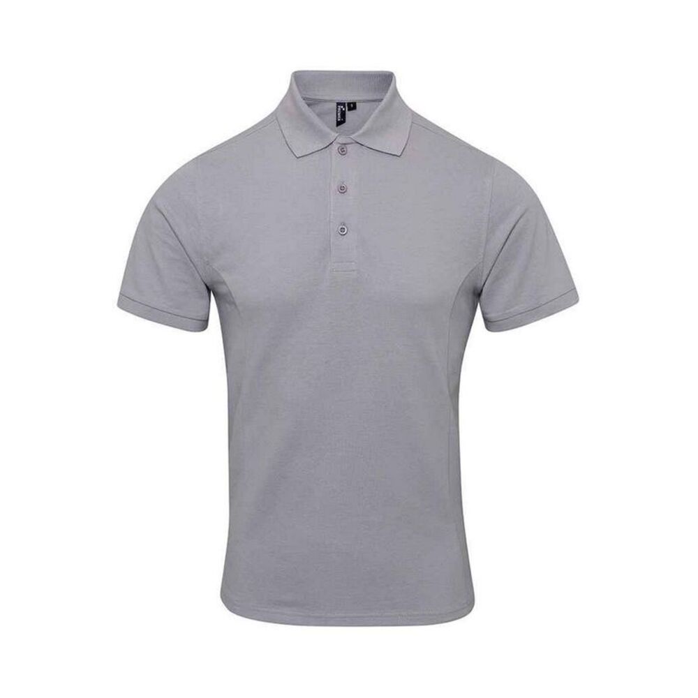 Premier Mens Coolchecker Plus Piqu Polo Shirt / Silver